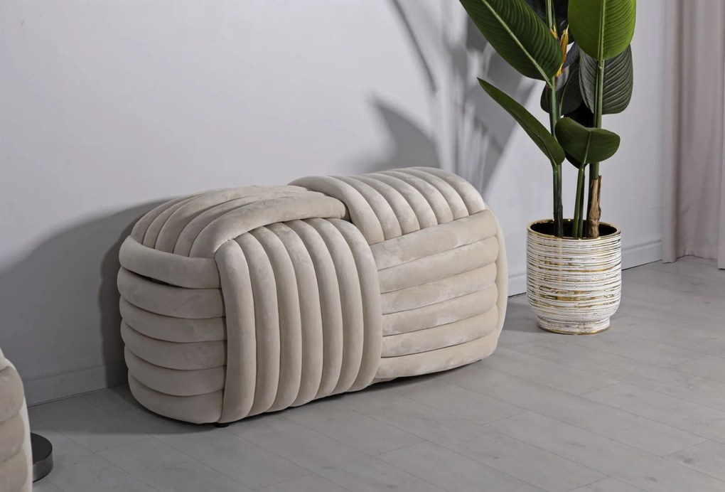 Mauro Ferrettibancă Softy Crem, Dimensiuni: 90X45X45 cm. | Aosom Romania