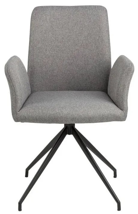 Scaun de sufragerie gri cu cotiere tapițat Naya – Actona