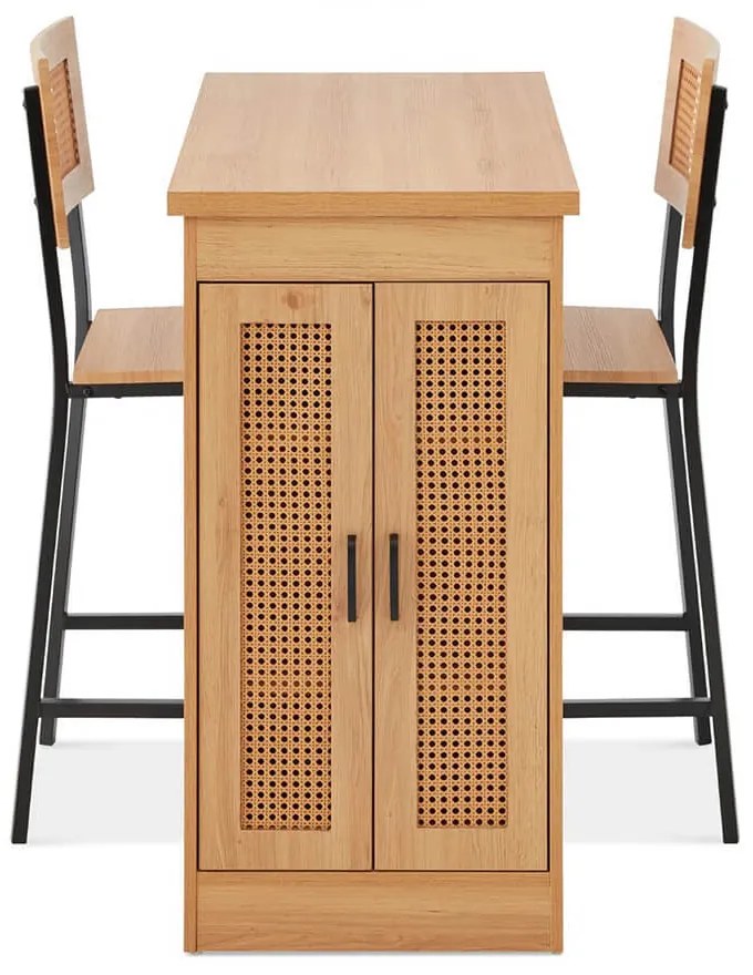 Set de dining inaltat, cu 3 piese si spatiu de depozitare