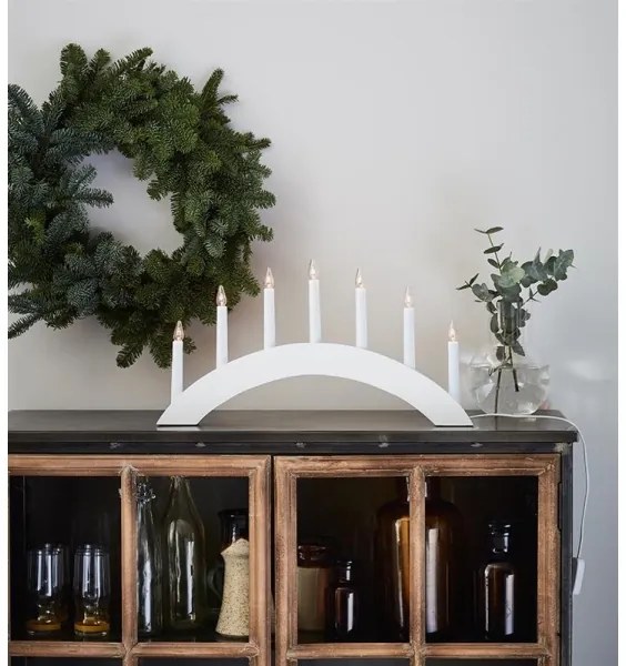 Markslöjd 704830 - Sfeșnic de crăciun ATLE 7xE10/3W/230V alb