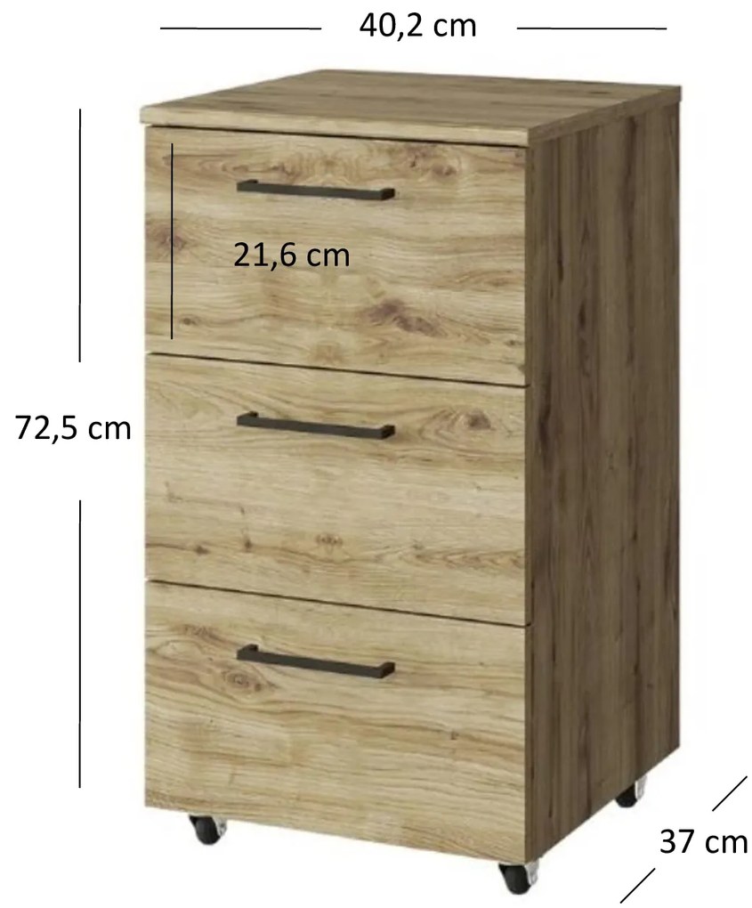 Dulap container birou Deloris (Stejar navarra). 1052894