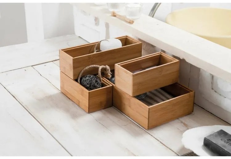 Organizator Compactor Bamboo Box, 30 x 15 x 6,35 cm, lemn natural