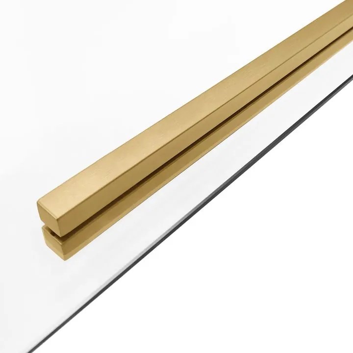 Cabina de dus SOLAR cu cadita neagra auriu periat 90x90 cm