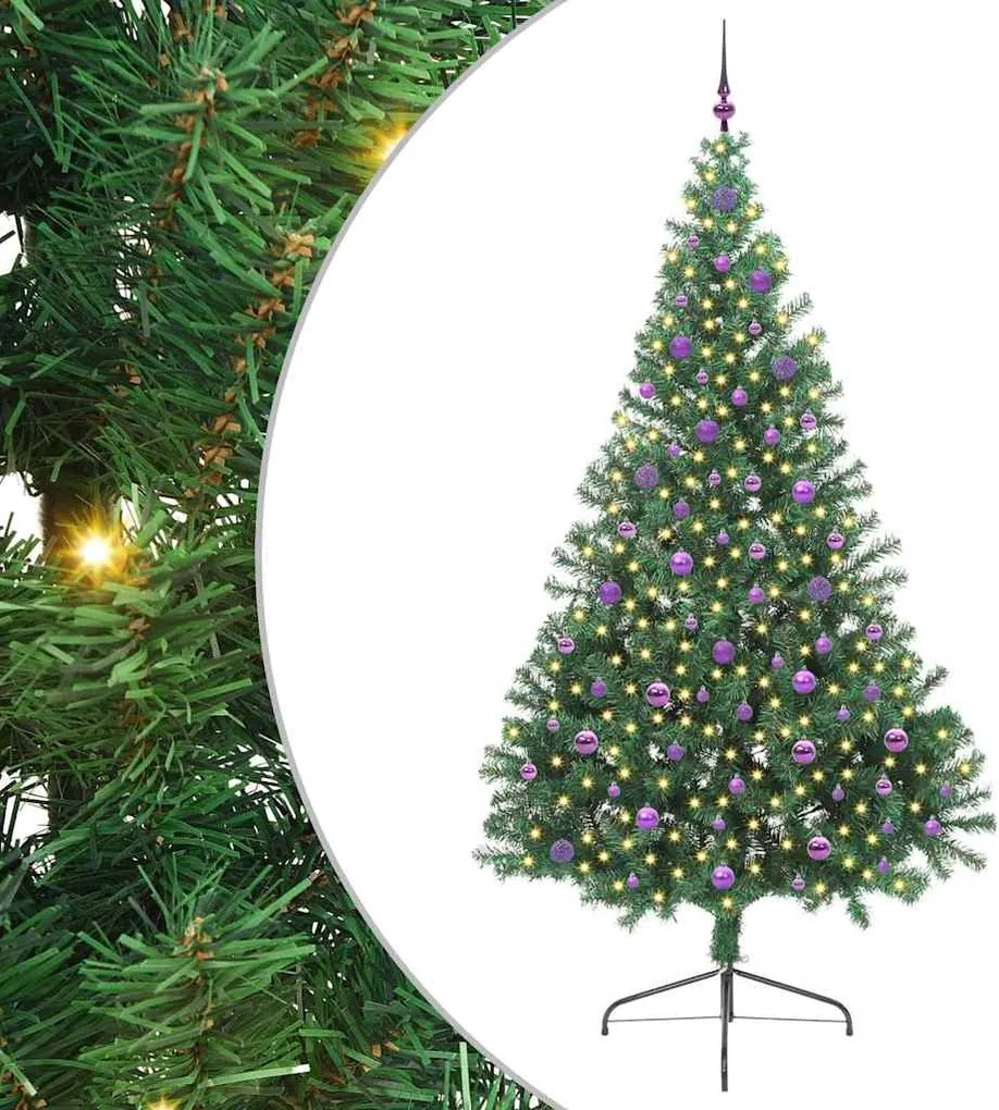 vidaXL Pom de Crăciun artificial pre-iluminat Verde 240 cm PVC