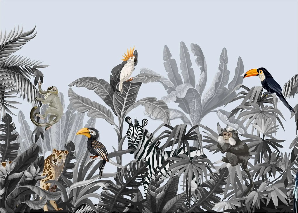 Tablou - Jungla ilustrată (70x50 cm)