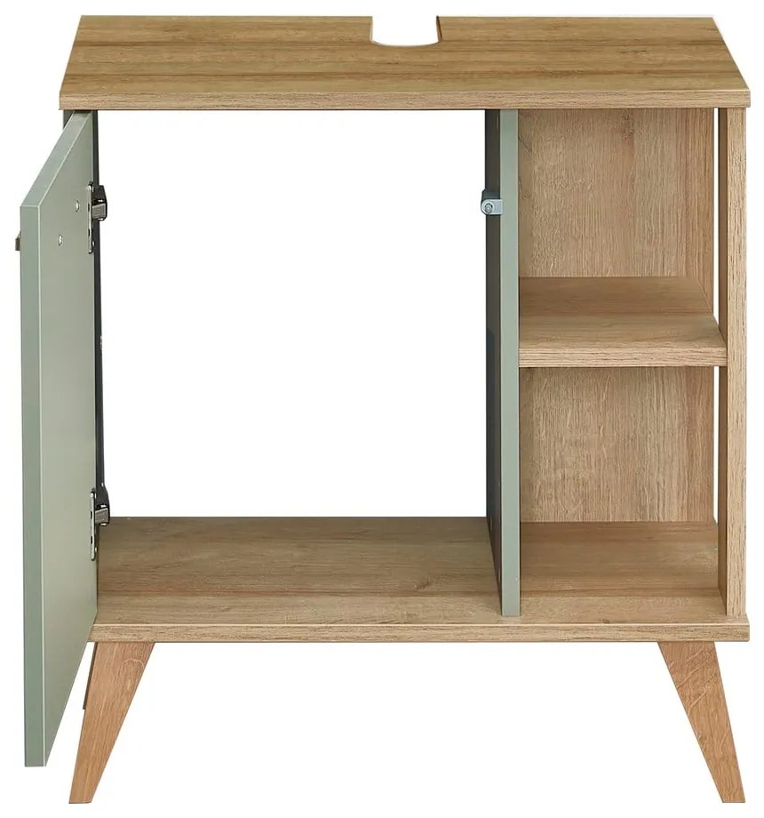 Dulap verde sub chiuvetăcu aspect de lemn de stejar 61x65 cm Set 923 - Pelipal