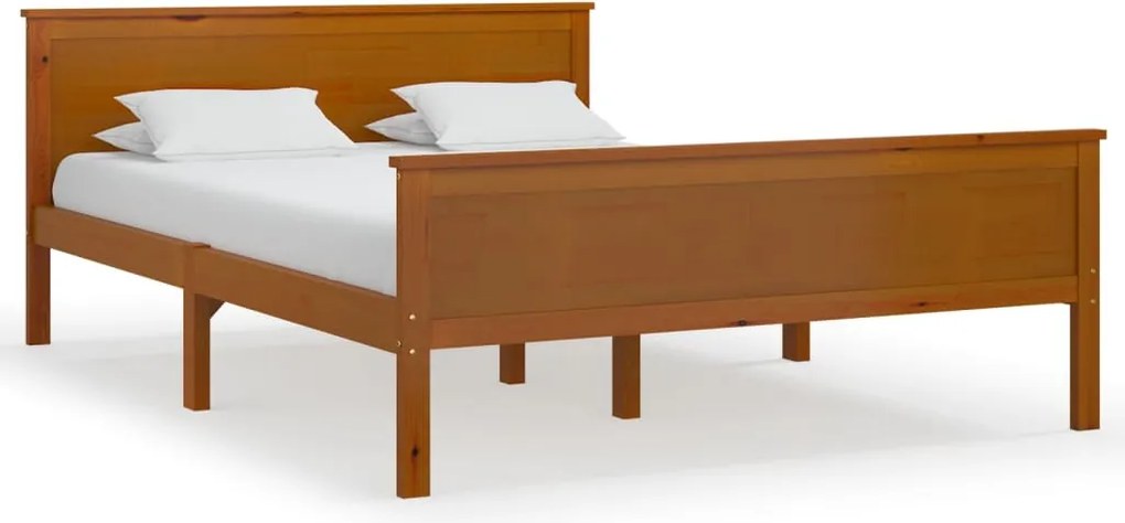 vidaXL Cadru de pat, maro miere, 120x200 cm, lemn masiv de pin