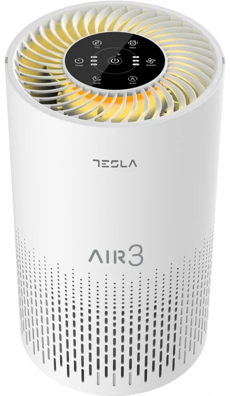 Purificator de aer Tesla Tara 3, Pana la 22 m², CADR 200 m³/h, Wi-Fi, Filtru HEPA/Carbon Activ, Timer, Alb