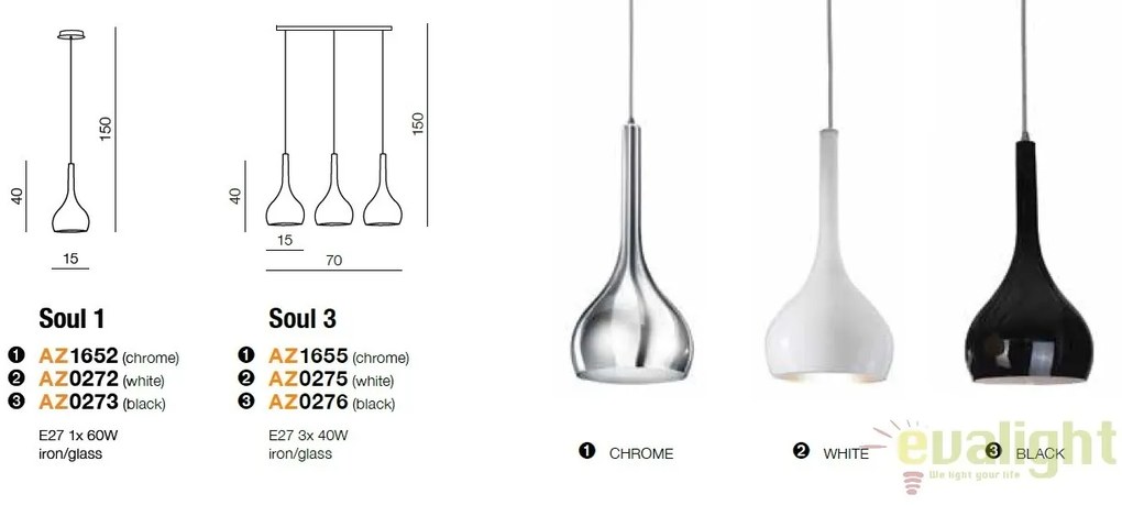 Pendul design modern Soul 1 white