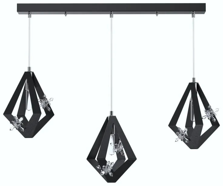Lustra moderna cu 3 pendule design LUX realizat manual CRYSTALLO XL