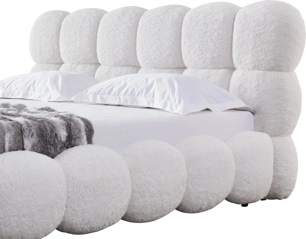 Pat dormitor dumonde, tapitat bej, Empress 180x200 cm