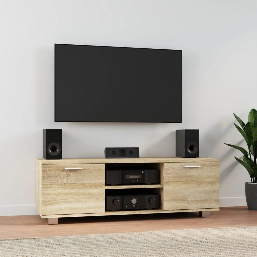 vidaXL Comodă TV, stejar sonoma, 120x40,5x35 cm, lemn prelucrat