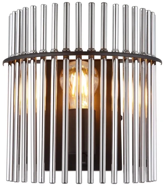 Aplica de perete, Metal Negru, Sticla Fumurie, GORLEY 15698W GL