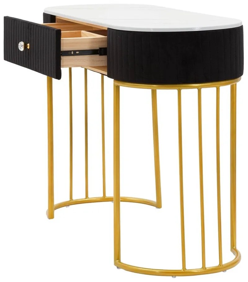 Masă consolă negru-auriu 43x100 cm Montpellier – Mauro Ferretti