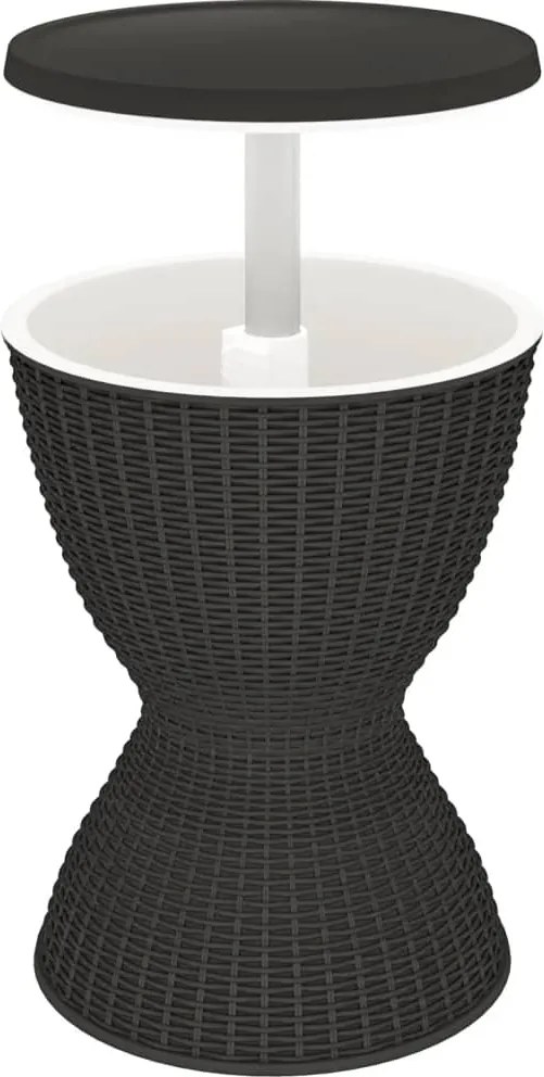 vidaXL Masă de răcire cu gheață 3 în 1, negru, polipropilenă