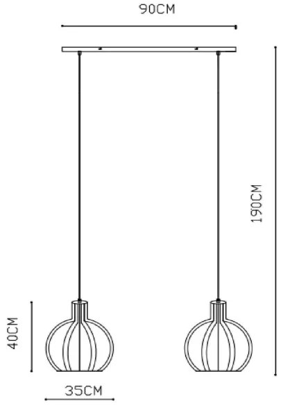 Lustră pe cablu MIKAELA 2xE27/60W/230V neagră Lucide 73400/02/30