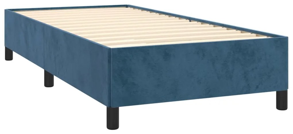 Cadru de pat, albastru inchis, 90x200 cm, catifea Albastru inchis, 35 cm, 90 x 200 cm