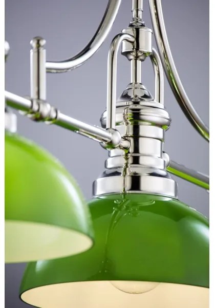 Jupiter 2072 - Lustră pe tijă PLATINO 3xE27/15W/230V verde/crom lucios