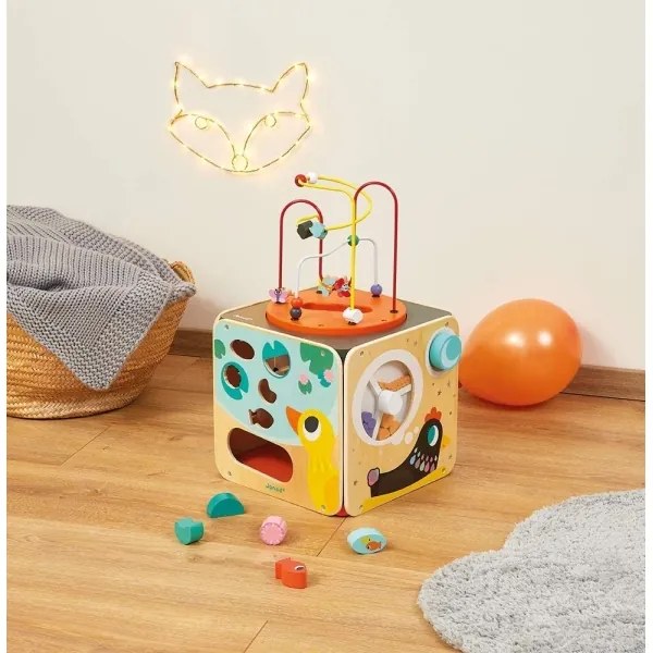 Janod - Cub interactiv cu labirint MULTI ACTIVITY