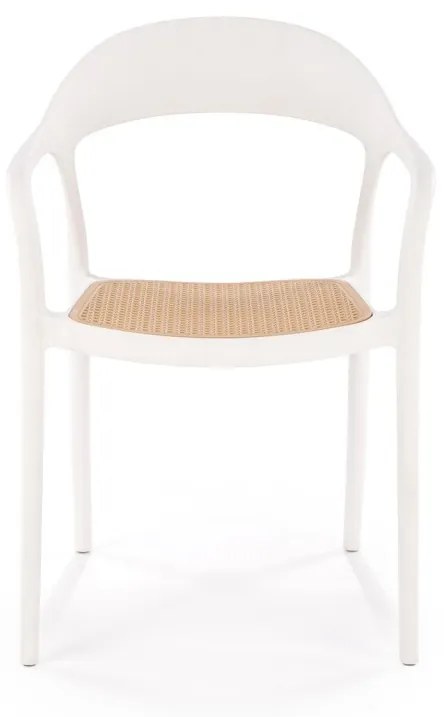 Scaun plastic K530 alb/natur
