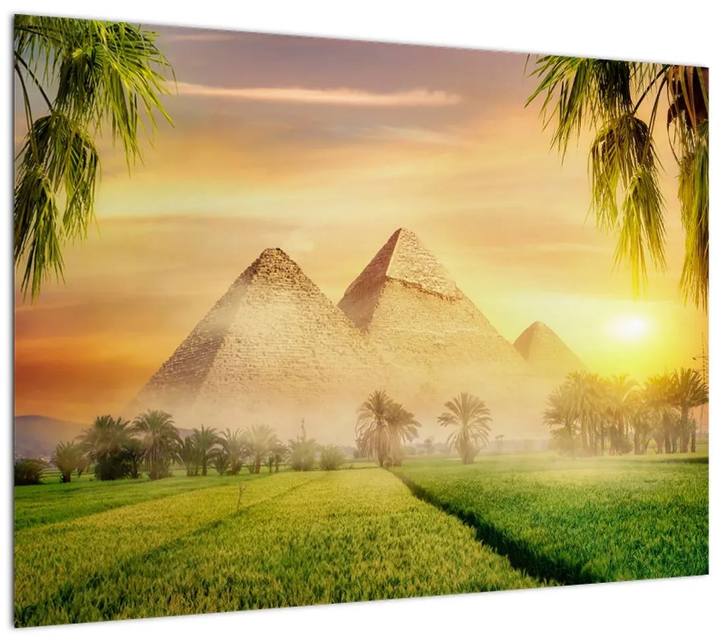 Tablou pe sticlă - Piramide (70x50 cm)