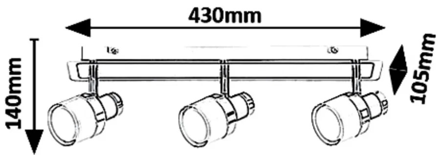 Lustra / Plafoniera LED cu 3 spoturi pentru baie IP44 Harold