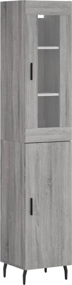 vidaXL Dulap înalt, gri sonoma, 34,5x34x180 cm, lemn prelucrat