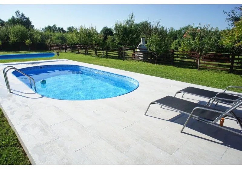 Piscina otel, set complet piscina ovala Caribi din otel galvanizat 700x350x150 cm