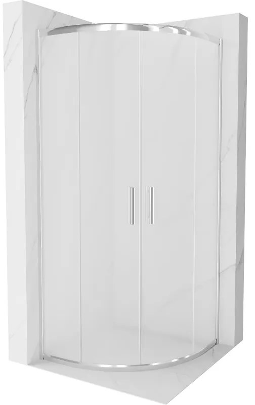 Mexen Rio cabina de duș semicirculară 80 x 80 cm, înghețat, crom - 863-080-080-01-30