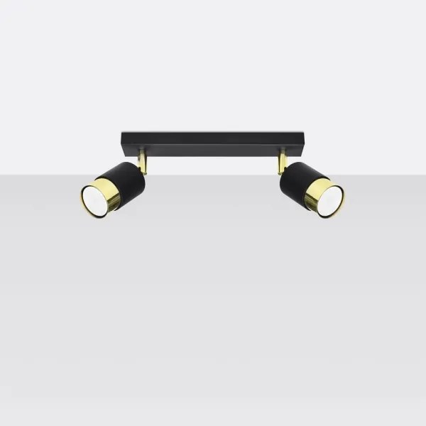 Spot NERO 2xGU10/40W/230V negru/auriu Sollux SL.1070