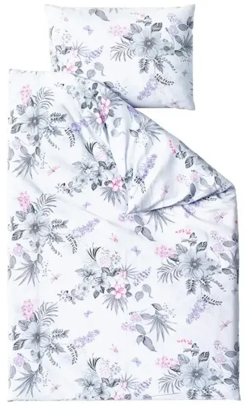 Lenjerie de pat din bumbac FLORAL alb Dimensiune lenjerie de pat: 70 x 90 cm | 140 x 200 cm