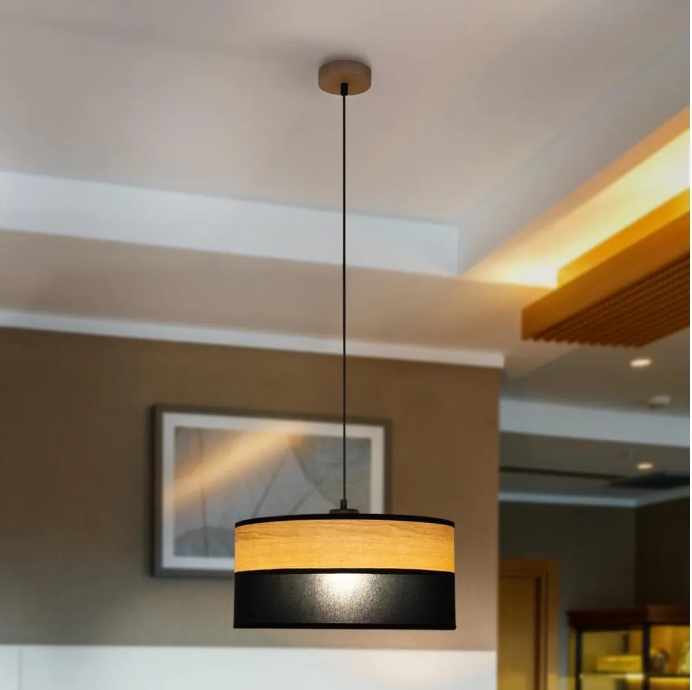 Lustră suspendată ALBA 1xE27/15W/230V Ø 40 cm negru/maro