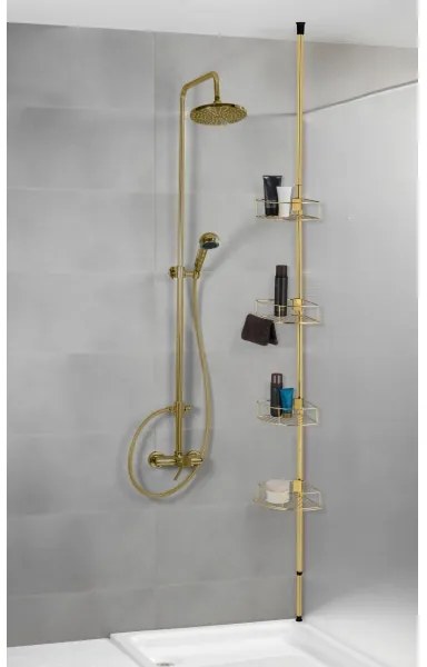 WENKO 24569100-Poliță de colț DOLCEDO 31x275 cm auriu