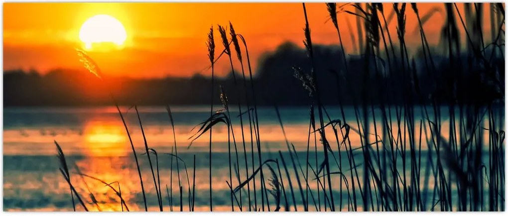 Tablou - Apus de soare la lac (120x50 cm)