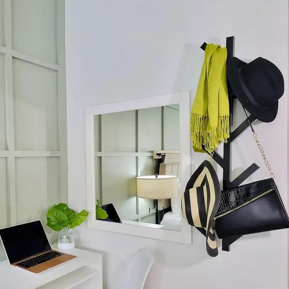 Cuier de perete metal 100 cm Three Homs, alb