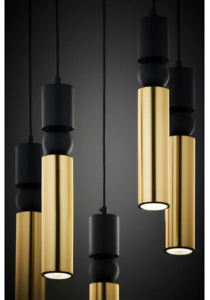 Lustră pe cablu Jupiter 2017 ALAS 5xGU10/10W/230V auriu/negru