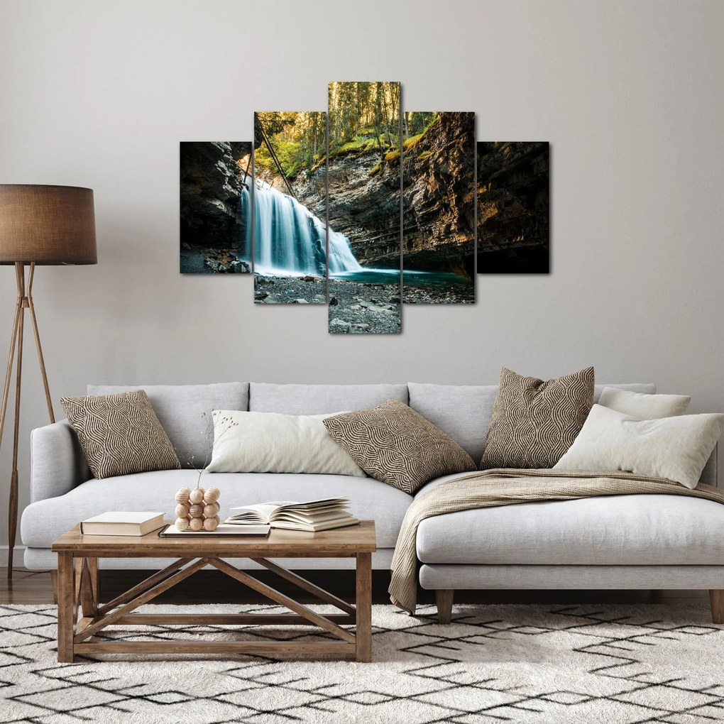 Tablou cu cascada de pădure (150x105 cm)