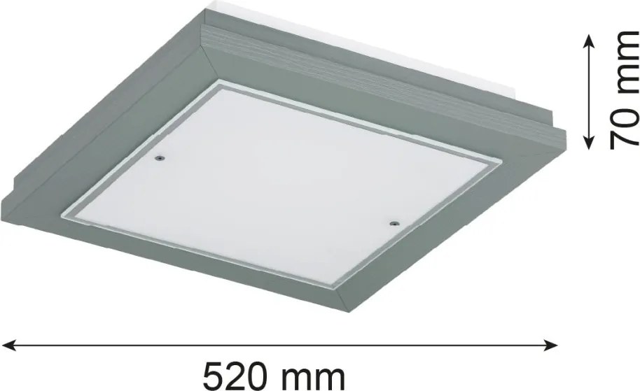 Plafoniera din lemn si sticla TABOR 52x52cm, night sage