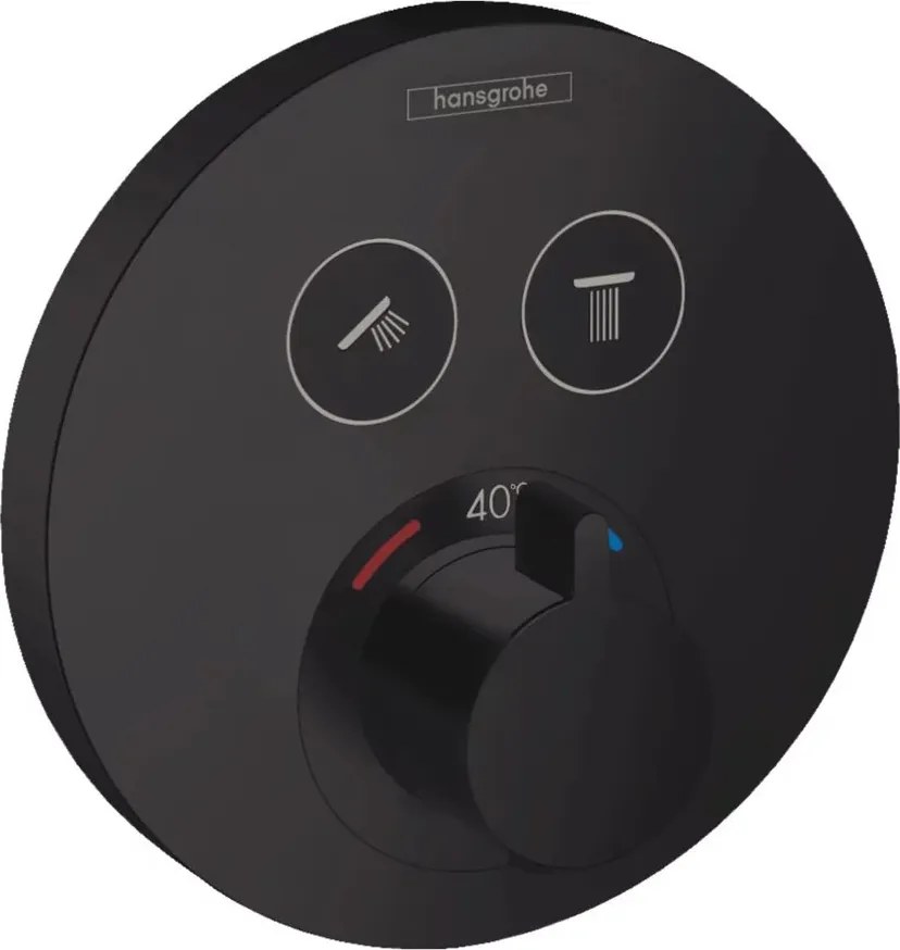 Baterie dus incastrata Hansgrohe ShowerSelect S cu 2 functii negru mat