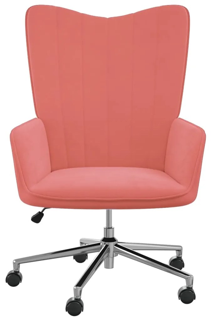 327769 vidaXL Scaun de relaxare, roz, catifea