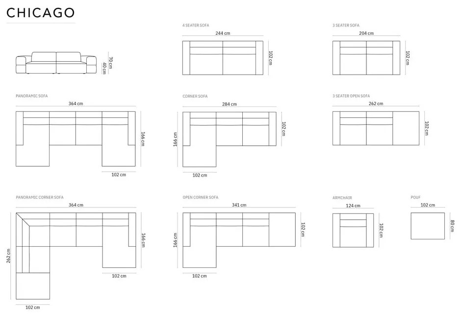 Fotoliu albastru Chicago – Cosmopolitan Design
