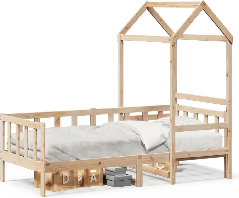 vidaXL Pat de zi cu acoperiș, 80x200 cm, lemn masiv de pin