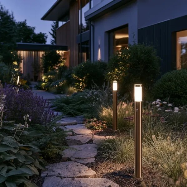 BRILAGI - Lampă de exterior cu senzor ELIA 1xE27/20W/230V IP44 100 cm crom