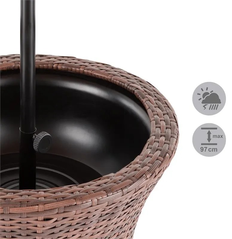 Beerboy ,masă de grădină răcitoare băutură Ø50cm Polyrattan bicolor maro