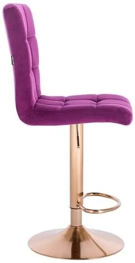 HR7009W Scaun Catifea Fucsia cu Bază Aurie