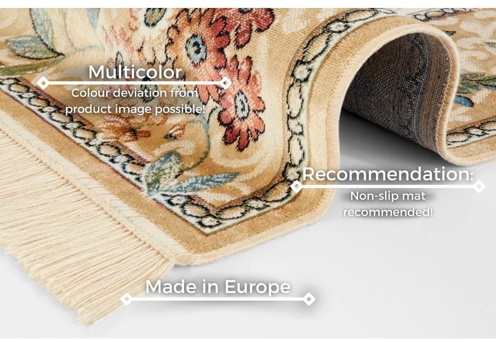 Covor bej din viscoză 95x140 cm Oriental – Nouristan