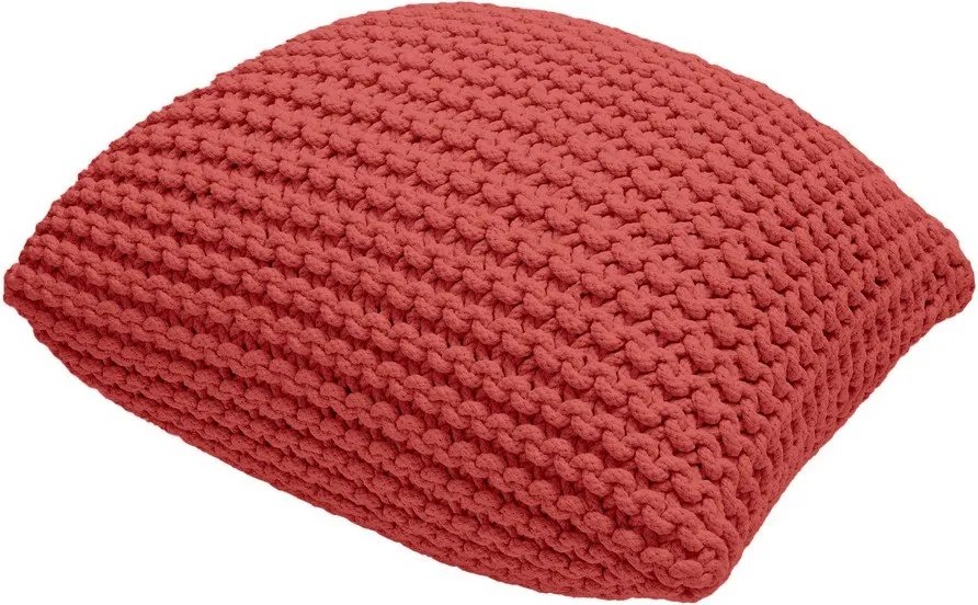 Taburet roșu cu tapițerie tricotată Knit – Bonami Essentials