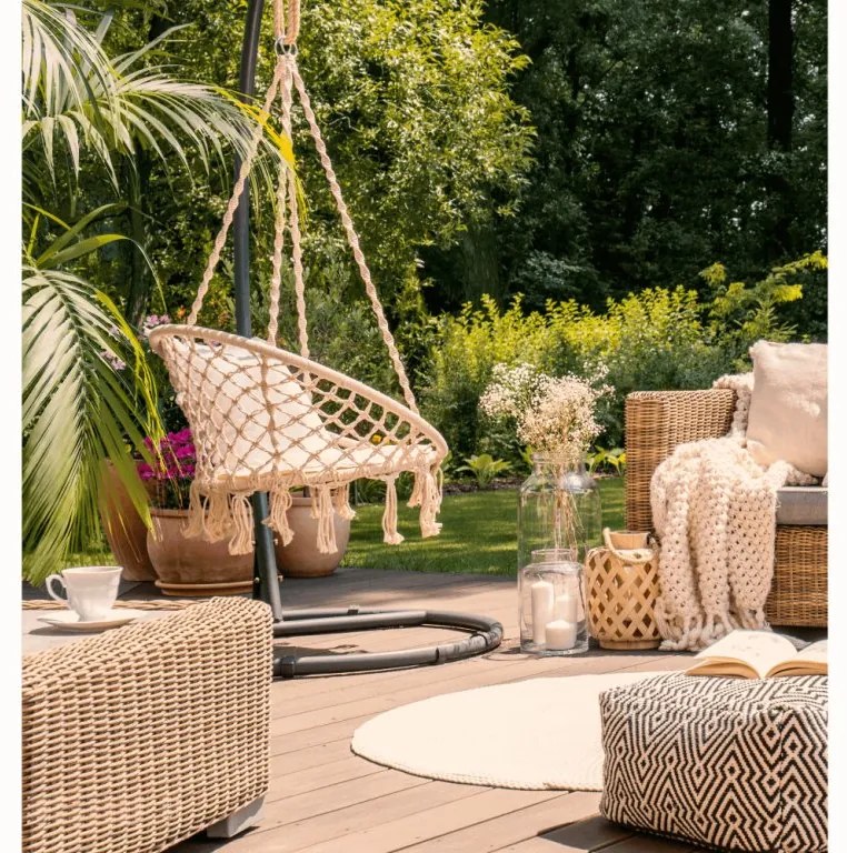 Balansoar suspendat Culoare Crem, JULES 80 cm