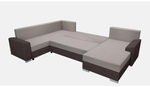 Colțar extensibil universal, tapițat, în formă de U OXFORD, maro/taupe