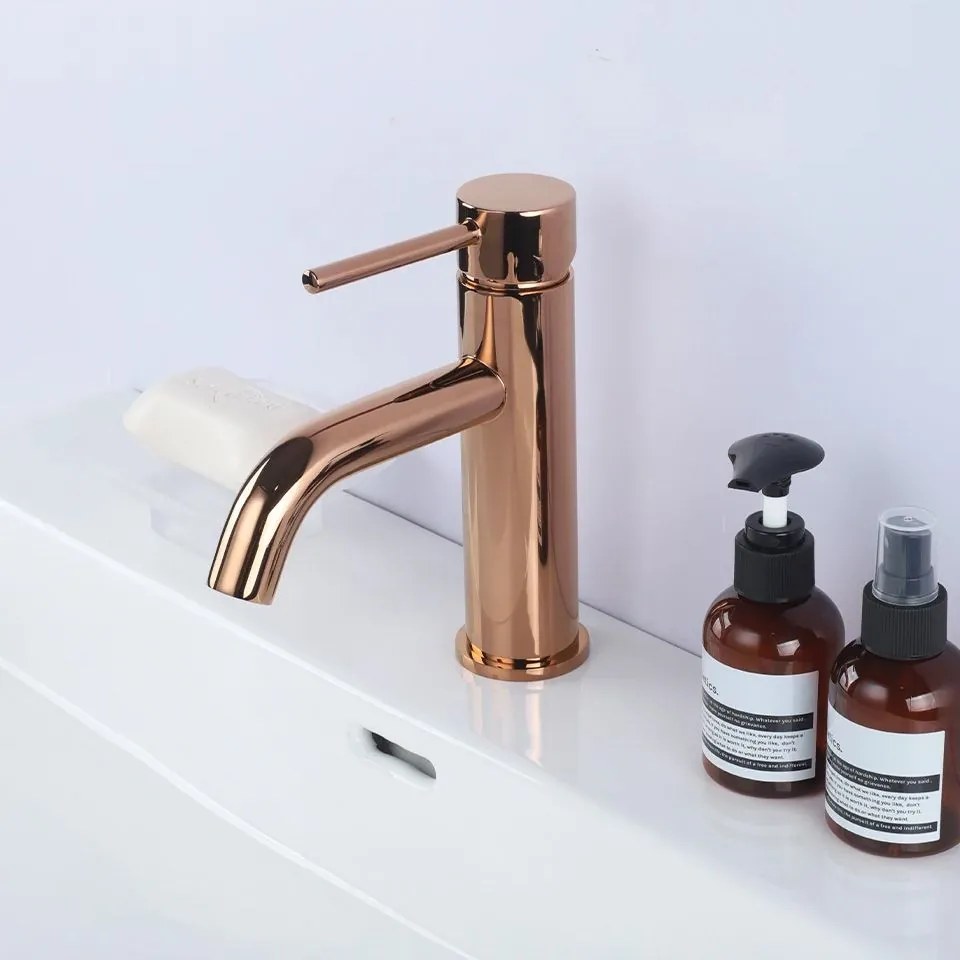 Baterie pentru lavoar Rea Lungo ROSE Gold roz Auriu Low